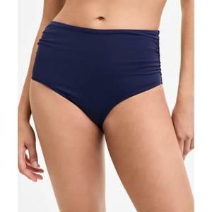 Anne Cole Convertible High Waist Shirred Swim Bottom Blue S